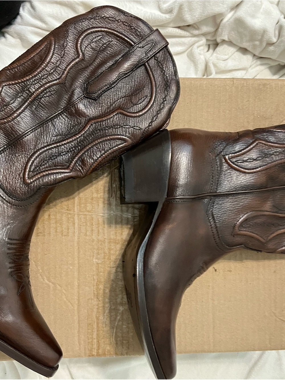 Dan Post 11” Mataya Style DP4323 Brown Leather Western Heeled Cowboy Boots - Picture 10 of 13